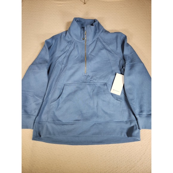 Lululemon Scuba Oversized Funnel Neck Half Zip Sweater Women's Size XL Blue Cozy - Picture 1 of 8